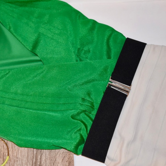 Express Green/Cream Dress Size S - Picture 4 of 5